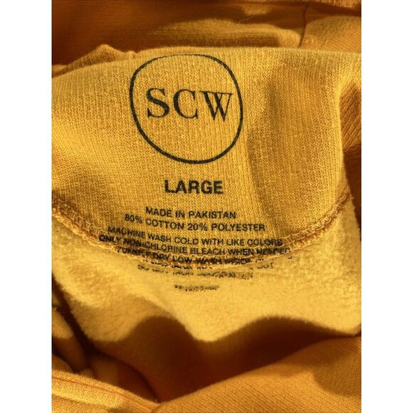SCW California Sweatshirt Adult Large Yellow White Bear Logo Hoodie - Picture 6 of 9